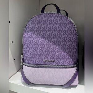 Michael Kors Dark Purple Multi Rhea Backpack